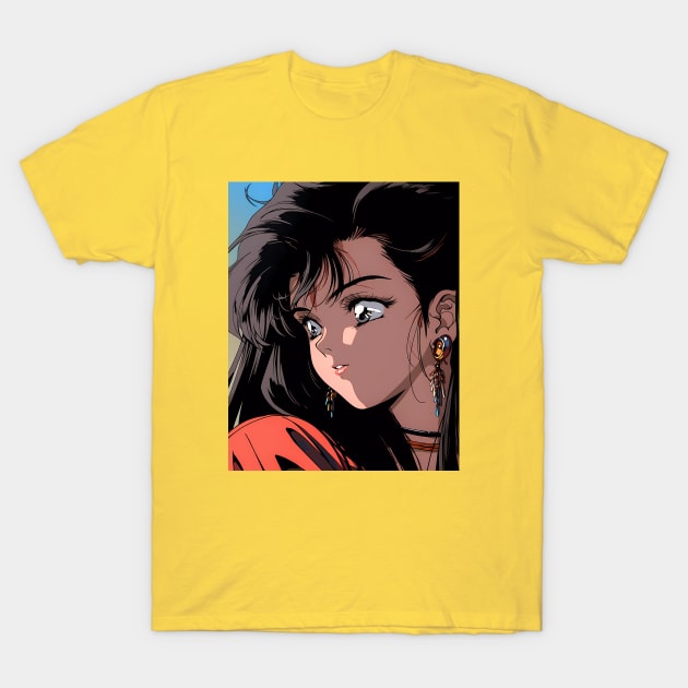 Cute Anime Girl - Annie - 90s Cartoon Style - AI T-Shirt by souloff